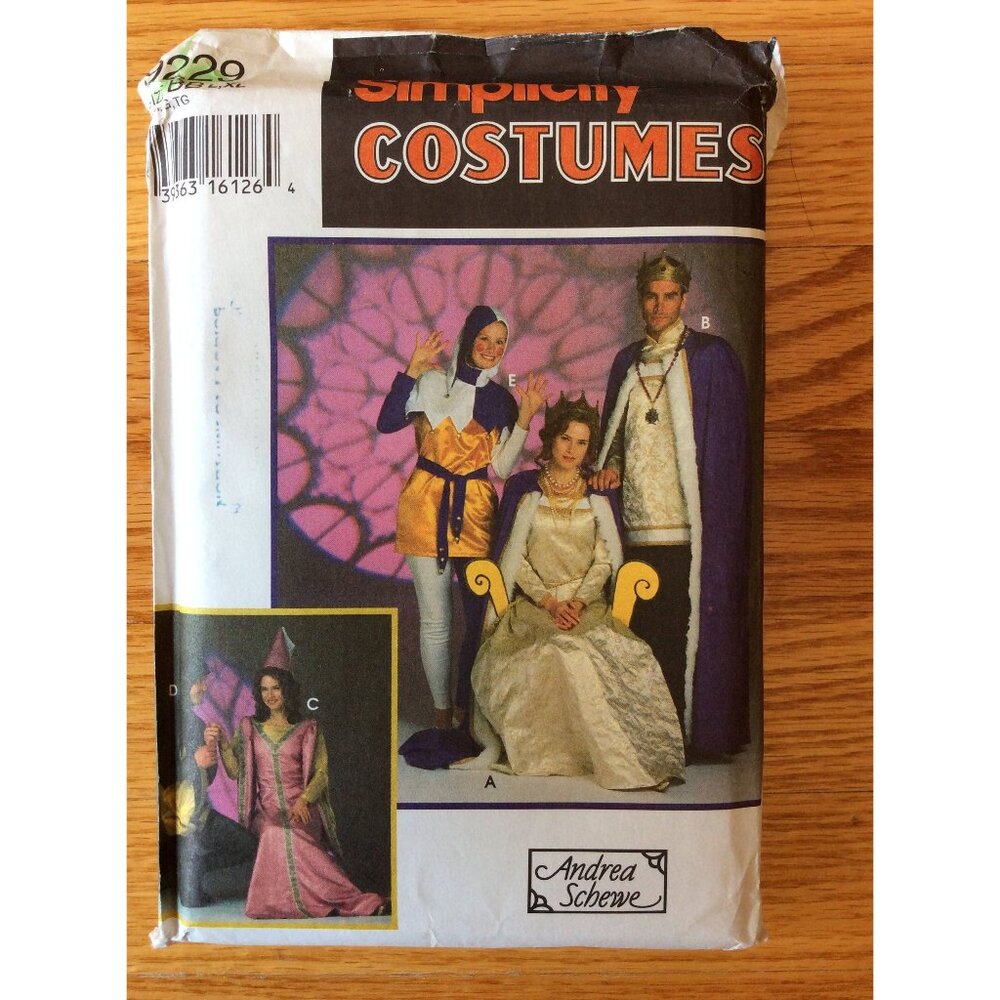Medieval Costume Pattern His and Hers Size L XL UNCUT Simplicity 9229 8286